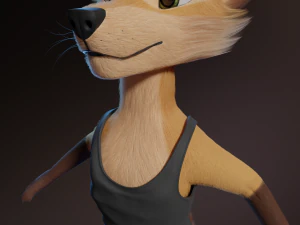 Catalina Anthro Fox 3D Model