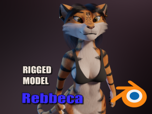 Rebecca Anthro Tiger 3D Model