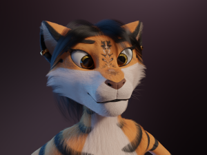 Rebecca Anthro Tiger 3D Model