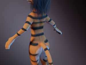 Rebecca Anthro Tiger 3D Model