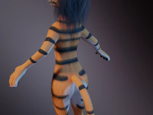 Rebecca Anthro Tiger 3D Model
