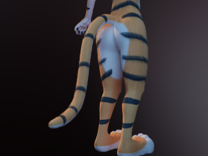 Rebecca Anthro Tiger 3D Model