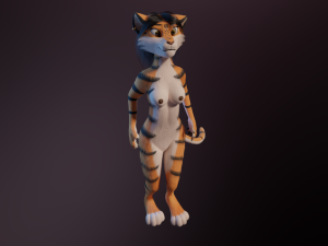 Rebecca Anthro Tiger 3D Model