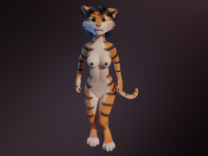Rebecca Anthro Tiger 3D Model