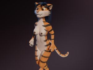 Rebecca Anthro Tiger 3D Model