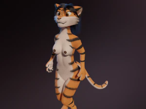 Rebecca Anthro Tiger 3D Model