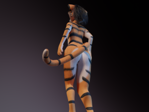 Rebecca Anthro Tiger 3D Model
