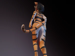 Rebecca Anthro Tiger 3D Model