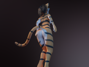 Rebecca Anthro Tiger 3D Model