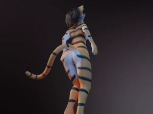 Rebecca Anthro Tiger 3D Model