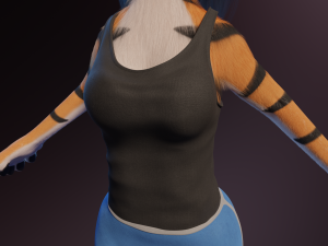 Rebecca Anthro Tiger 3D Model