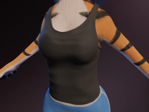 Rebecca Anthro Tiger 3D Model
