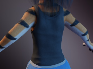 Rebecca Anthro Tiger 3D Model
