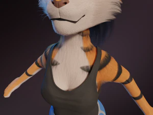 Rebecca Anthro Tiger 3D Model