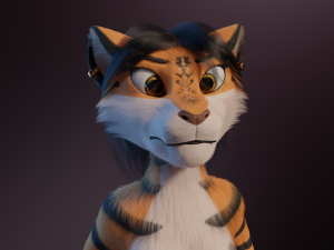 Rebecca Anthro Tiger 3D Model