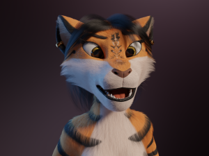 Rebecca Anthro Tiger 3D Model
