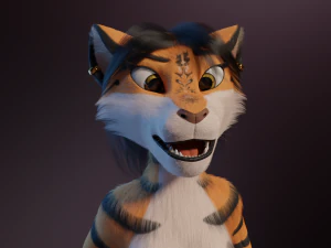 Rebecca Anthro Tiger 3D Model