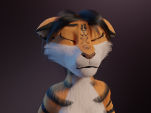 Rebecca Anthro Tiger 3D Model