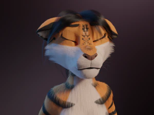 Rebecca Anthro Tiger 3D Model