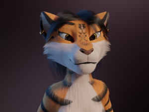 Rebecca Anthro Tiger 3D Model