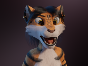 Rebecca Anthro Tiger 3D Model