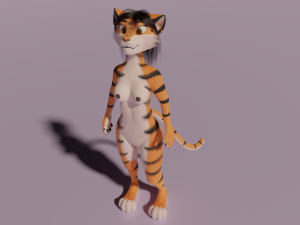 Rebecca Anthro Tiger 3D Model