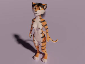 Rebecca Anthro Tiger 3D Model