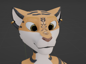 Rebecca Anthro Tiger 3D Model