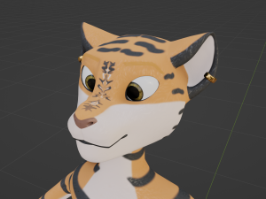 Rebecca Anthro Tiger 3D Model