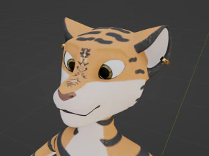 Rebecca Anthro Tiger 3D Model