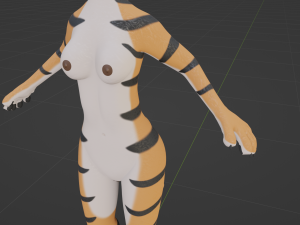 Rebecca Anthro Tiger 3D Model