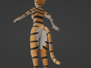 Rebecca Anthro Tiger 3D Model