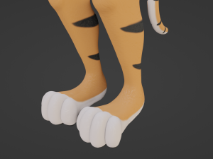 Rebecca Anthro Tiger 3D Model