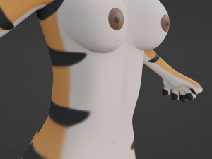 Rebecca Anthro Tiger 3D Model
