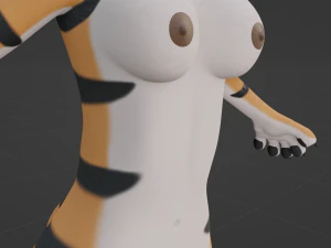 Rebecca Anthro Tiger 3D Model