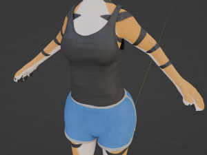 Rebecca Anthro Tiger 3D Model