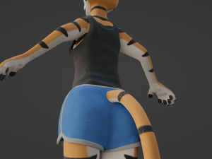 Rebecca Anthro Tiger 3D Model
