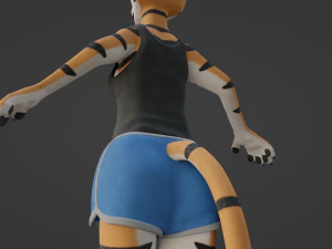 Rebecca Anthro Tiger 3D Model