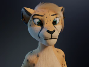 Hera Anthro Cheetah 3D Model