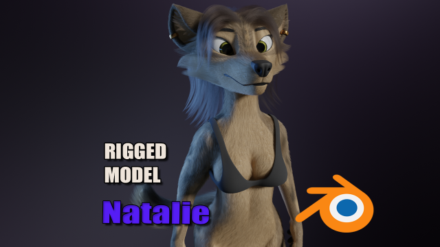 Natalie Anthro Wolf Modelo 3D .c4d .max .obj .3ds .fbx .stl .blend 
