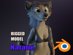 Natalie Anthro Wolf 3D Model