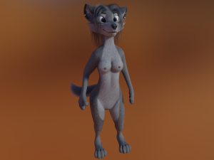 Claire Anthro Wolf Modelo 3D