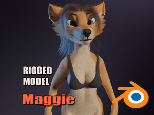 Maggie Anthro Dingo 3D Model