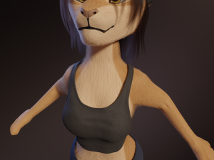 Nicole Anthro Lioness 3D Model