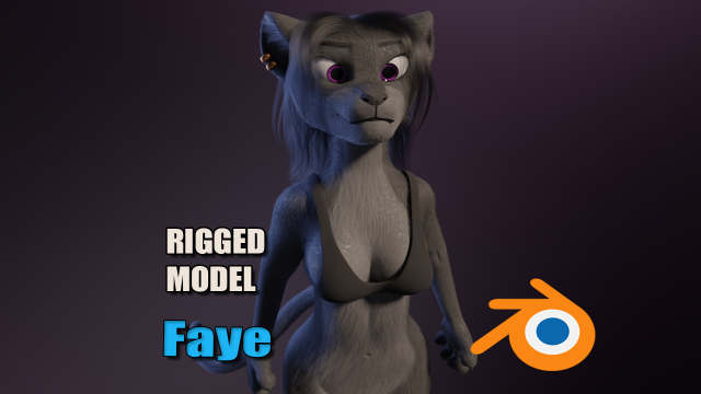 Faye Anthro Panther 3Dモデル .c4d .max .obj .3ds .fbx .stl .blend 