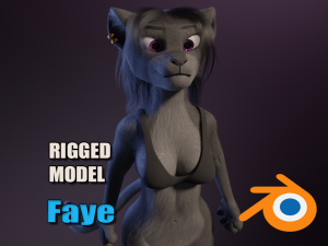 Faye Anthro Panther 3D Model