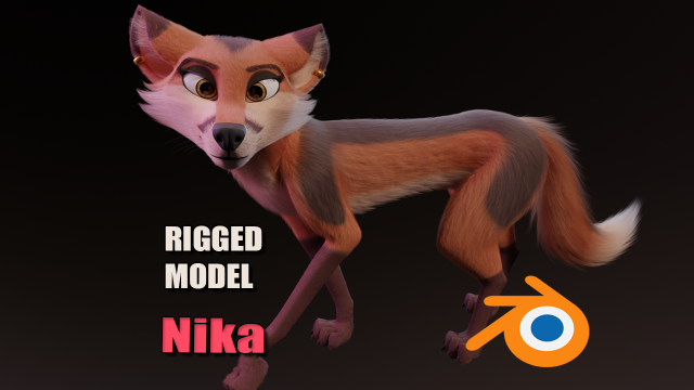 Nika Fox 3D Model .c4d .max .obj .3ds .fbx .stl .blend 