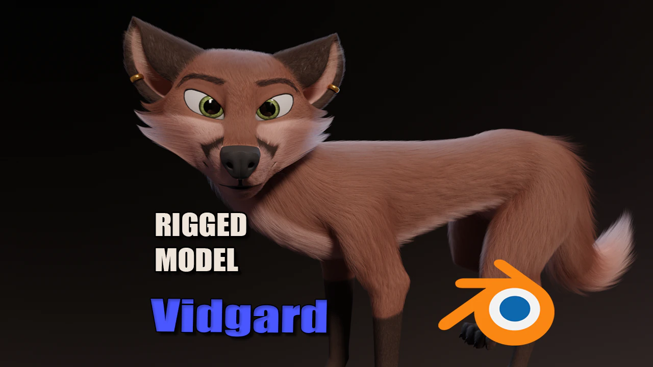 Vidgard Fox 3D Model .c4d .max .obj .3ds .fbx .stl .blend