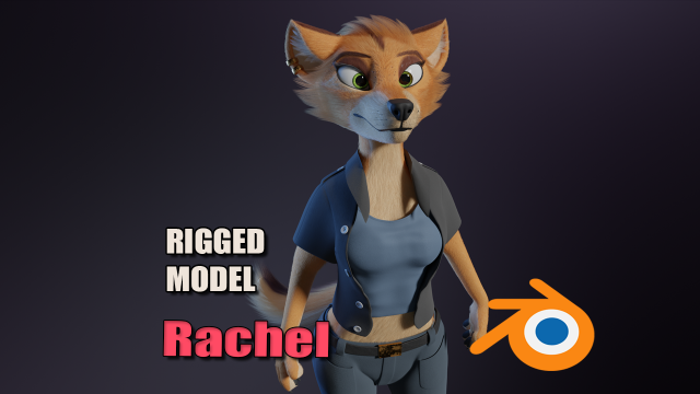 Rachel Anthro Dingo Model 3D .c4d .max .obj .3ds .fbx .stl .blend 