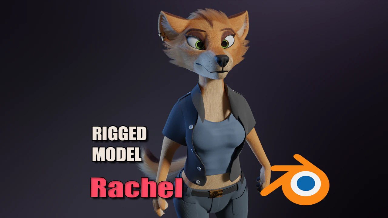 Rachel Anthro Dingo 3D Model .c4d .max .obj .3ds .fbx .stl .blend 